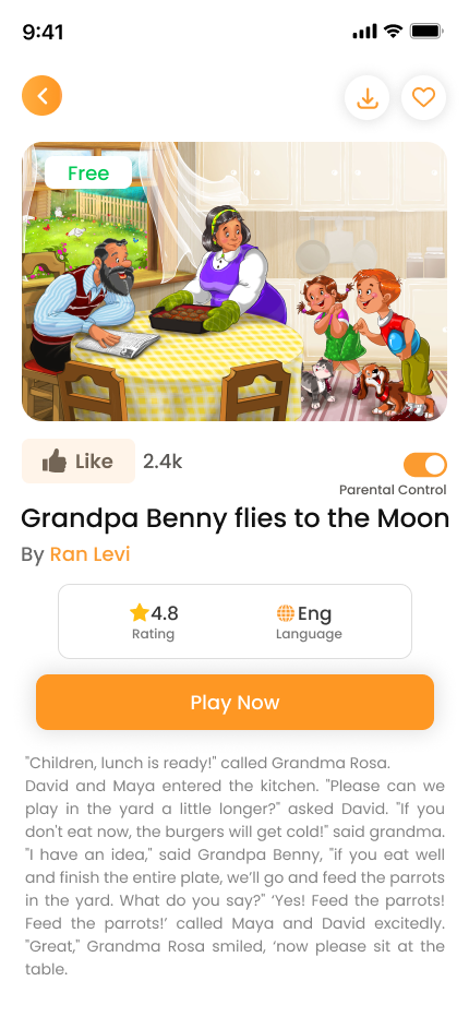 Grandpa Benny flies to the Moon - Science Stories For Kids